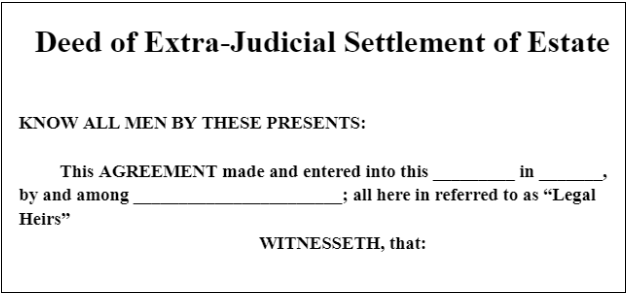 Extrajudicial Settlement of Real Property